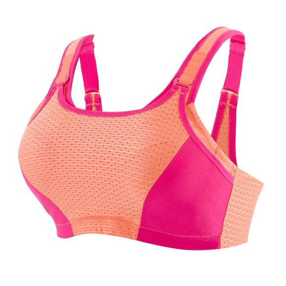 Glamorise 44B SPORT Bra (CUSTOM-CONTROL) High-Impact MOISTURE WICKING ORANGE NEW - Picture 2 of 9